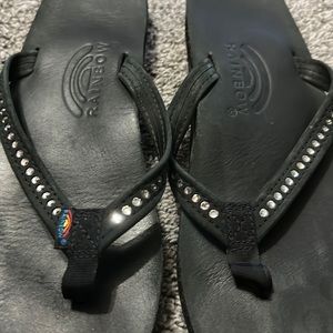 Rainbow Crystal Collection Single Layer Arch Leather Sandals